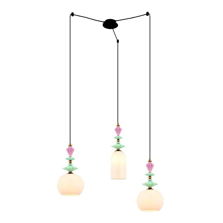 Zambelis 22152 - Hanglamp aan een koord 3xE27/40W/230V spin keramiek