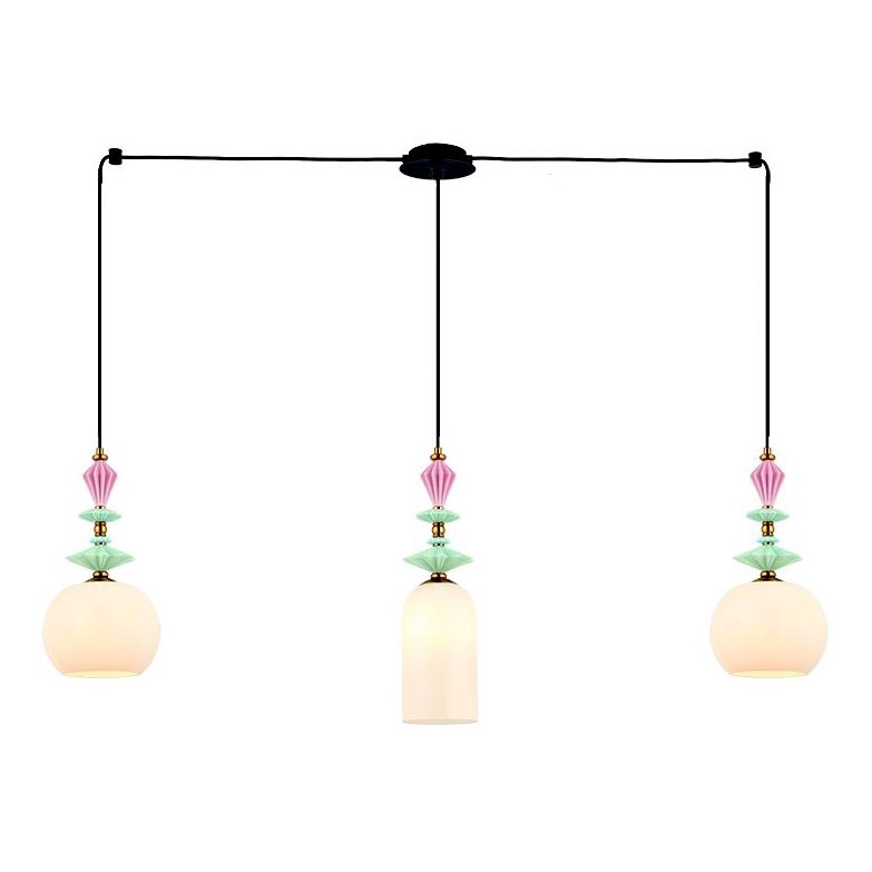 Zambelis 22153 - Suspension filaire 3xE27/40W/230V araignée céramique