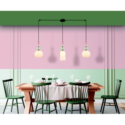 Zambelis 22153 - Suspension filaire 3xE27/40W/230V araignée céramique