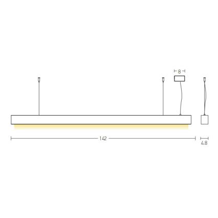 Zambelis 22210 - Suspension filaire LED LED/45W/230V