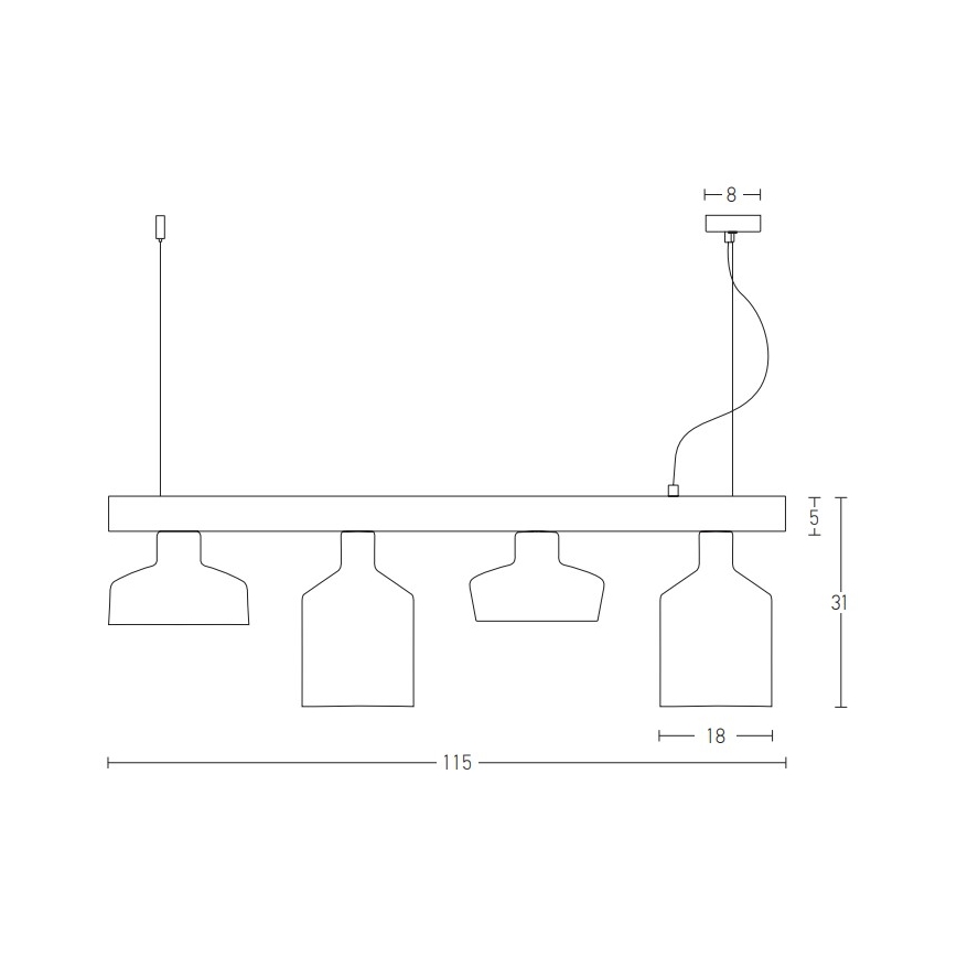 Zambelis 22213 - Hanglamp aan een koord 4xE27/40W/230V