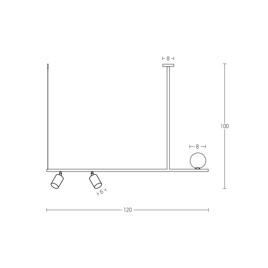 Zambelis 22227 - Suspension filaire 2xGU10/25W+G9/9W/230V