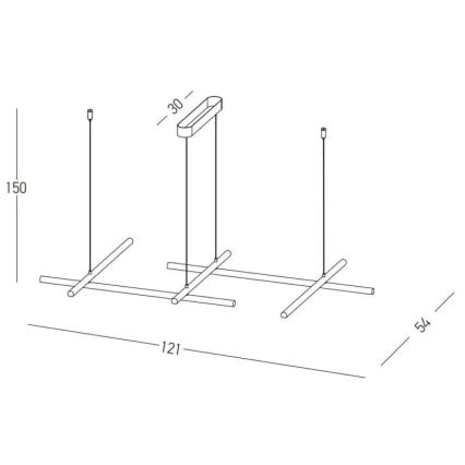 Zambelis 22244 - Dimbare LED hanglamp aan een koord LED/50W/230V zwart