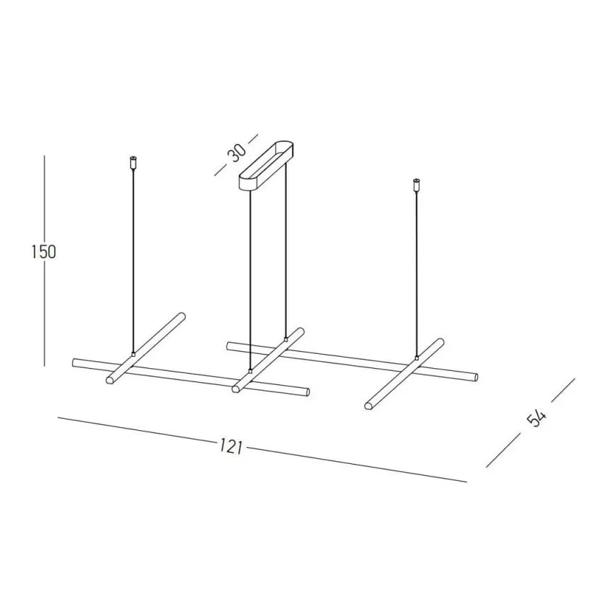 Zambelis 22244 - Suspension filaire à intensité variable LED/50W/230V noir