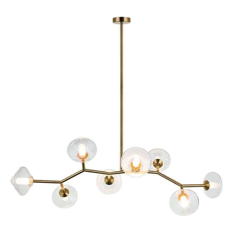 Zambelis 23023 - Hanglamp met vaste pendel 8xG9/5W/230V goud