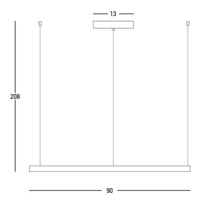 Zambelis 23034 - Dimbare LED hanglamp aan een koord LED/45W/230V 3000K diameter 90 cm goud