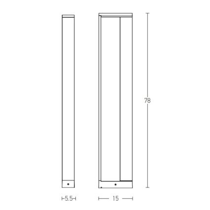 Zambelis E208 - Lampe LED extérieure LED/10W/230V IP54 anthracite