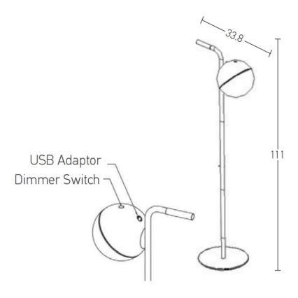 Zambelis E232 - Lampe LED à intensité variable extérieure LED/1,5W/5V IP54 noir