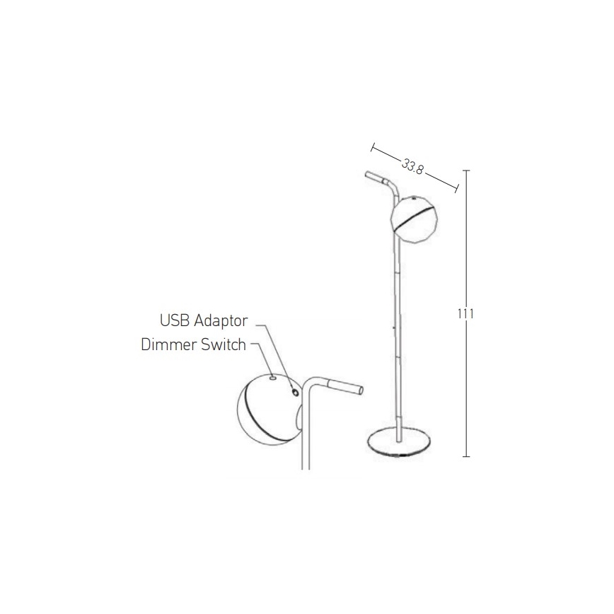 Zambelis E232 - LED dimbare buitenlamp LED/1,5W/5V IP54 zwart