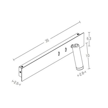 Zambelis H52 - LED Wandlamp LED/3W + LED/10W/230V wit