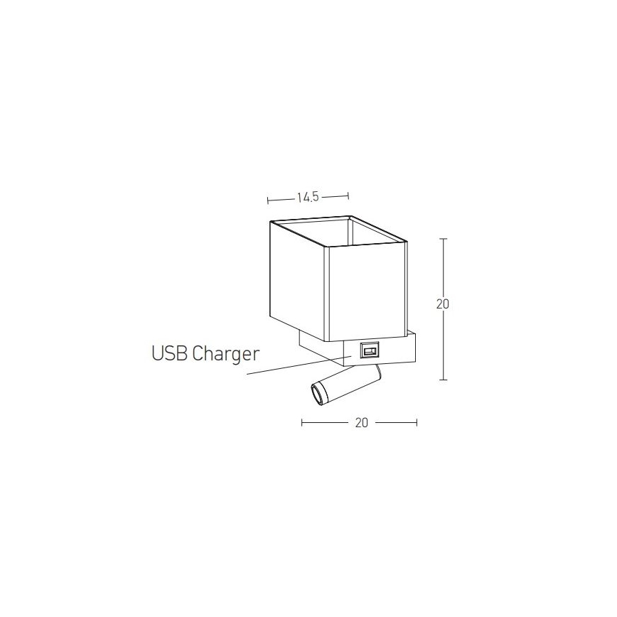 Zambelis H59 - LED Wandlamp LED/3W + 1xE27/40W/230V zwart
