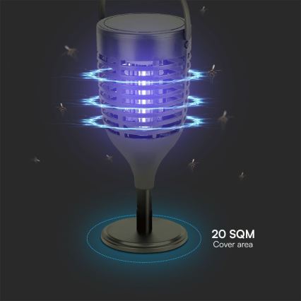 Zappeur solaire d'insectes 3en1 LED/1,3W/3,7V IP24 20 mat