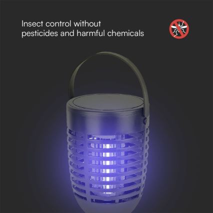 Zappeur solaire d'insectes 3en1 LED/1,3W/3,7V IP24 20 mat
