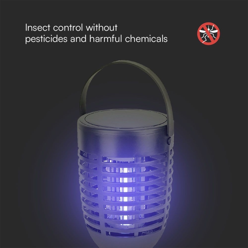 Zappeur solaire d'insectes 3en1 LED/1,3W/3,7V IP24 20 mat