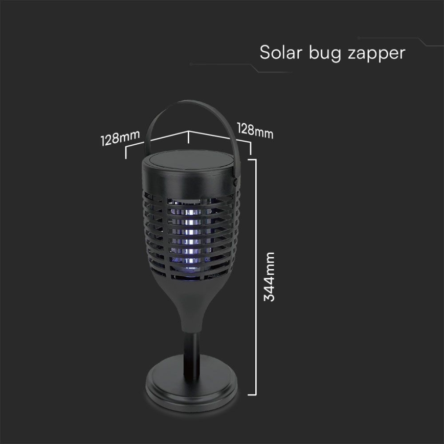 Zappeur solaire d'insectes 3en1 LED/1,3W/3,7V IP24 20 mat