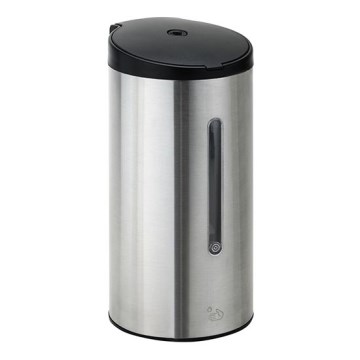 Zeepdispenser 10,2x22 cm zilver/wit