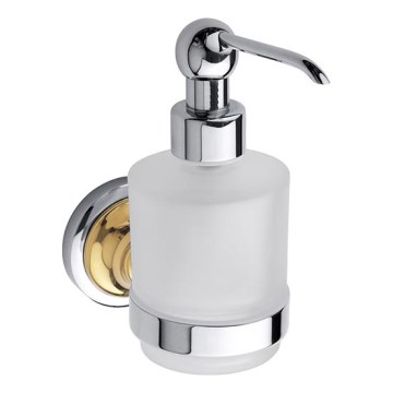 Zeepdispenser 7,5x15 cm zilver/goud