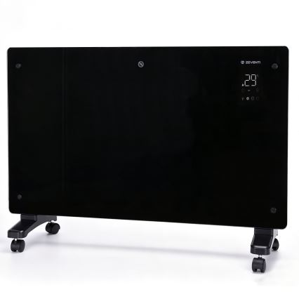 ZEVENTI - Convecteur/radiateur électrique mural intelligent avec écran LCD 1000/2000W/230V Wi-Fi noir