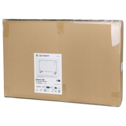 ZEVENTI - Convecteur/radiateur électrique mural intelligent avec écran LCD 1000/2000W/230V Wi-Fi noir