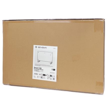 ZEVENTI - Radiateur électrique mural intelligent/convecteur avec écran LCD 1000/2000W/230V Wi-Fi blanc