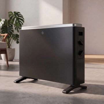 ZEVENTI - Convecteur/radiateur électrique 800/1200/2000W/230V noir