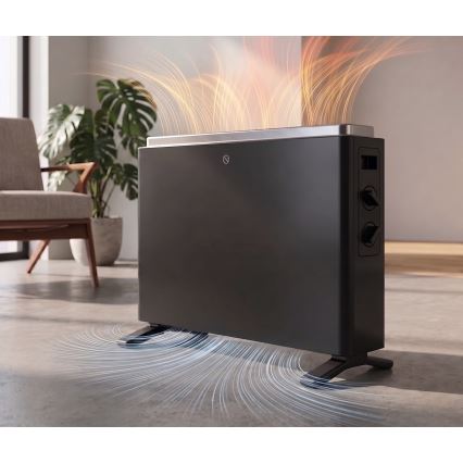 ZEVENTI - Elektrische convector/kachel 800/1200/2000W/230V zwart