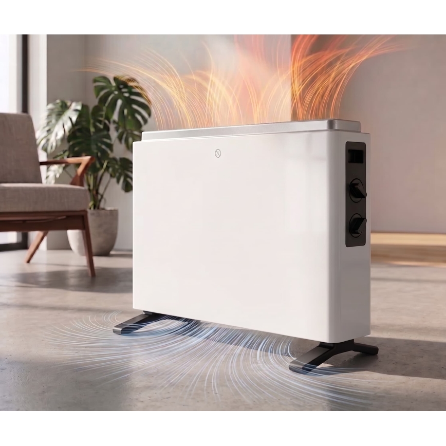 ZEVENTI - Elektrische kachel/convectorkachel 800/1200/2000W/230V wit