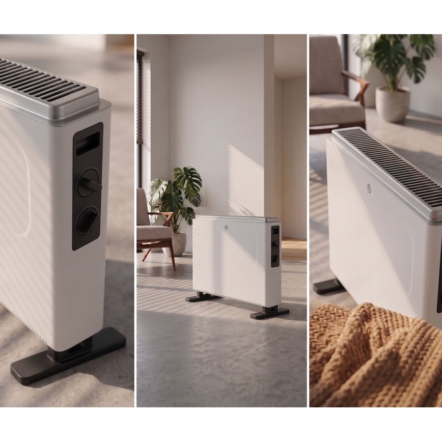 ZEVENTI - Elektrische kachel/convectorkachel 800/1200/2000W/230V wit