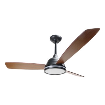 ZEVENTI - LED dimbaar plafondventilator ULUWATU LED/20W/230V 2700-6500K 132 cm bruin + afstandsbediening