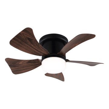 ZEVENTI - LED dimbare plafondventilator MUNDAKA LED/10W/230V bruin + afstandsbediening