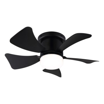 ZEVENTI - LED dimbare plafondventilator MUNDAKA LED/10W/230V zwart + afstandsbediening