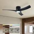 ZEVENTI - LED dimbare plafondventilator ORBITO LED/24W/230V 3000/4000/6000K Wi-Fi Tuya zwart + afstandsbediening