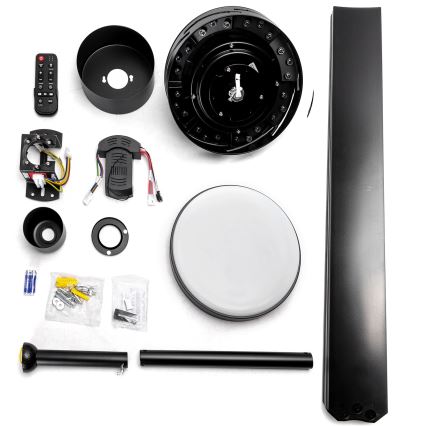 ZEVENTI - Ventilateur de plafond LED dimmable WALKIKI LED/24W/230V 2700-6500K 165 cm noir + télécommande