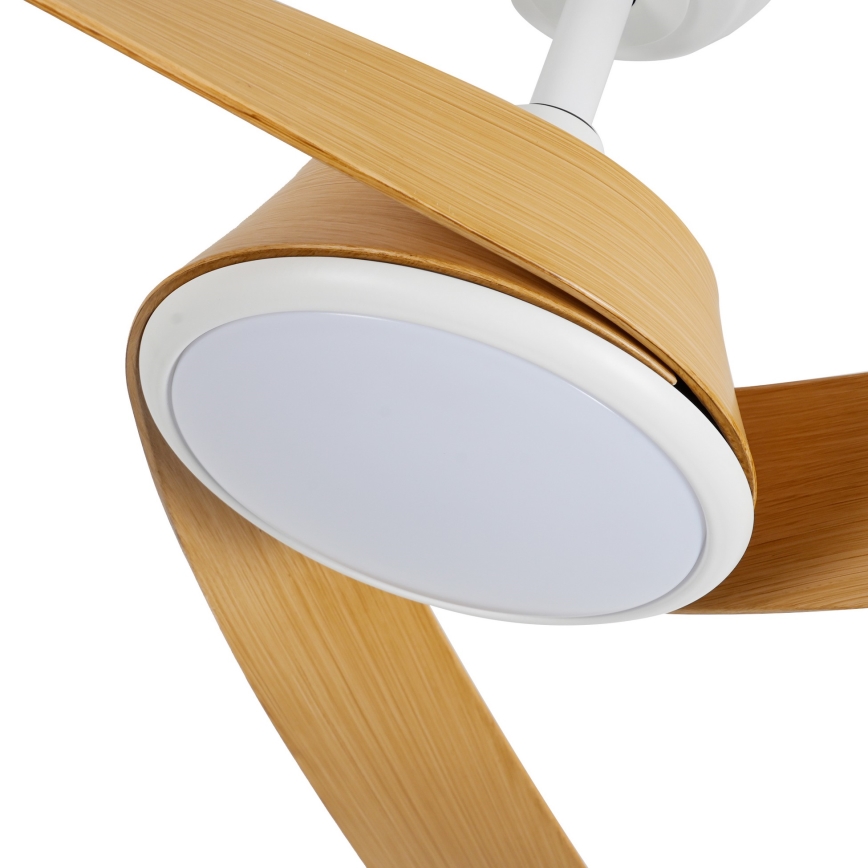 ZEVENTI - LED dimbare plafondventilator AERYS LED/24W/230V 3000/4000/6000K Wi-Fi Tuya wit/eiken + afstandsbediening