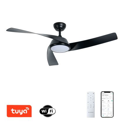 ZEVENTI - LED dimbare plafondventilator AERYS LED/24W/230V 3000/4000/6000K Wi-Fi Tuya zwart + afstandsbediening