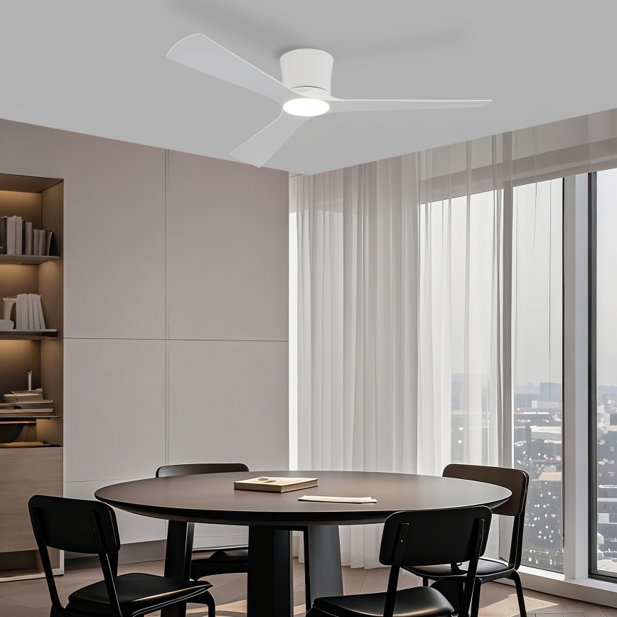 ZEVENTI - LED dimbare plafondventilator AUREX LED/24W/230V 3000/4000/6000K Wi-Fi Tuya wit + afstandsbediening