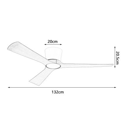 ZEVENTI - LED-dimbare plafondventilator AUREX LED/24W/230V 3000/4000/6000K Wi-Fi Tuya wit/eiken + afstandsbediening