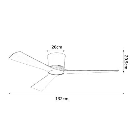 ZEVENTI - LED dimbare plafondventilator AUREX LED/24W/230V 3000/4000/6000K Wi-Fi Tuya zwart/walnoot + afstandsbediening
