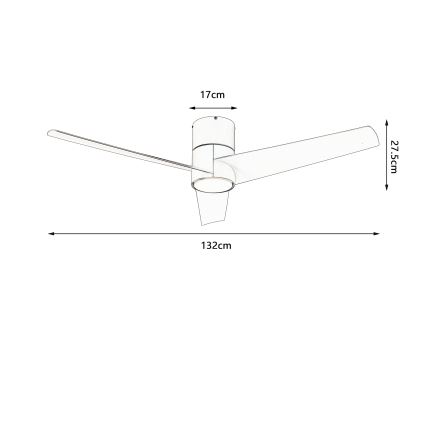 ZEVENTI - LED Plafondventilator BARROSA LED/18W/230V 3000/4000/6000K Wi-Fi Tuya beige + afstandsbediening