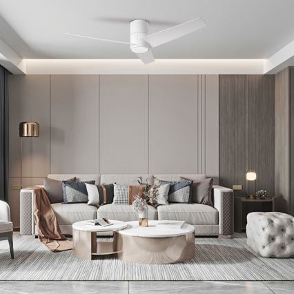 ZEVENTI - LED plafondventilator BARROSA LED/18W/230V 3000/4000/6000K Wi-Fi Tuya wit + afstandsbediening