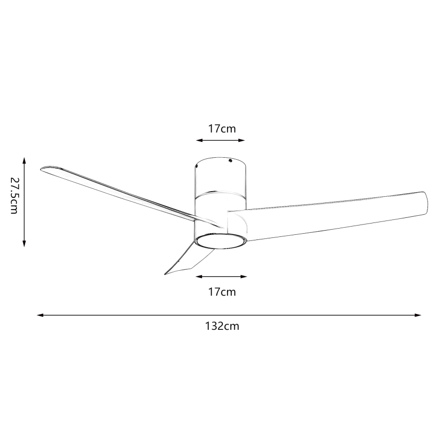 ZEVENTI - LED plafondventilator BARROSA LED/18W/230V 3000/4000/6000K Wi-Fi Tuya wit + afstandsbediening