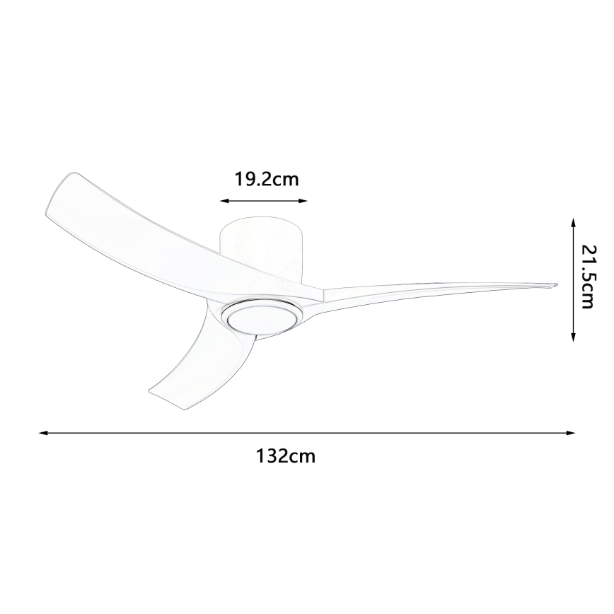 ZEVENTI - LED-dimbare plafondventilator ORBITO LED/24W/230V 3000/4000/6000K Wi-Fi Tuya wit + afstandsbediening