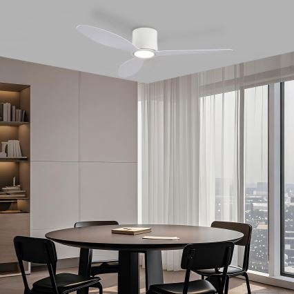 ZEVENTI - LED-dimbare plafondventilator VENTORA LED/24W/230V 3000/4000/6000K Wi-Fi Tuya wit + afstandsbediening
