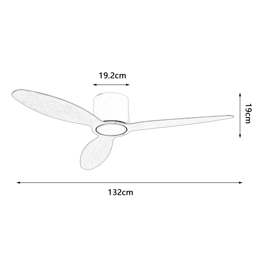 ZEVENTI - Dimbare LED-plafondventilator VENTORA LED/24W/230V 3000/4000/6000K Wi-Fi Tuya zwart/walnoot + afstandsbediening