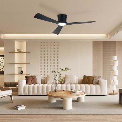 ZEVENTI - Ventilateur de plafond LED dimmable AUREX LED/24W/230V 3000/4000/6000K Wi-Fi Tuya noir + télécommande