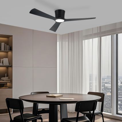 ZEVENTI - Ventilateur de plafond LED dimmable AUREX LED/24W/230V 3000/4000/6000K Wi-Fi Tuya noir + télécommande