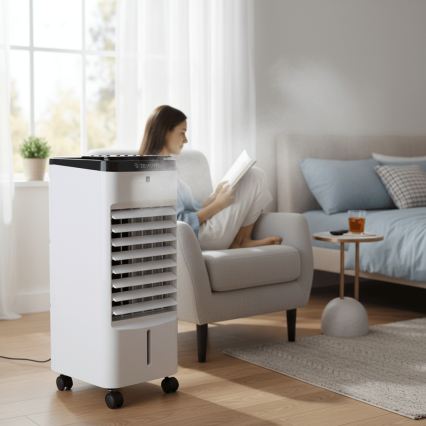 ZEVENTI - Luchtkoeler ARCTIC 60W/230V zwart/wit + afstandsbediening