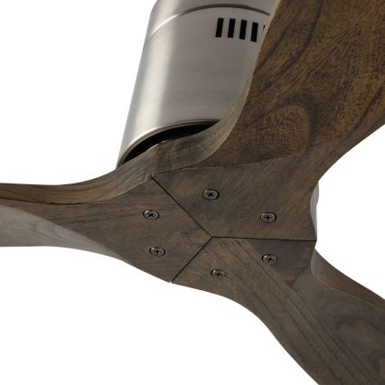 ZEVENTI - Plafondventilator SPELLO Wi-Fi Tuya mat chroom/eiken + afstandsbediening