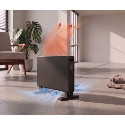 ZEVENTI - Radiateur/convecteur électrique avec écran LCD 1250/2000W/230V noir + télécommande