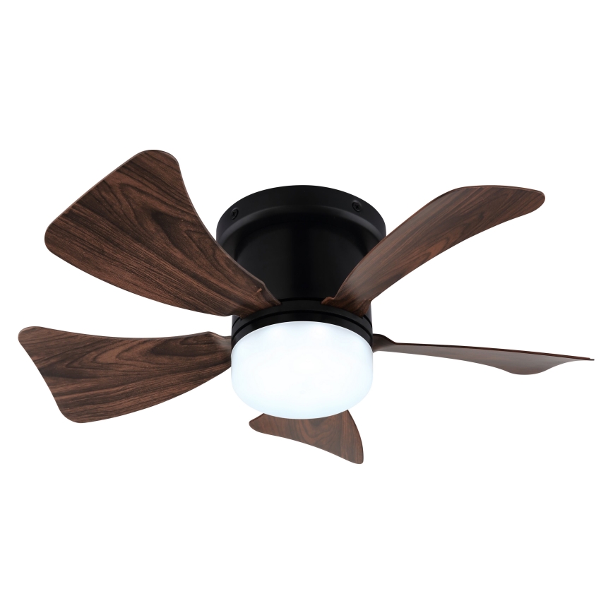 ZEVENTI - Ventilateur de plafond à intensité variable MUNDAKA LED/10W/230V 3000-6500K marron + Télécommande